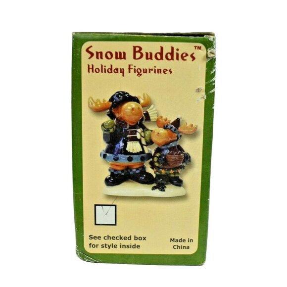 Akcents Snow Buddies Moose 5in Tall Holiday Figurines with Box - Picture 9 of 11